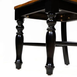 English Elm Transitional Westerham Arm Chair Set of 2 — Dark Cherry wood, upholstered comfort, gold-capped legs elegance Black,Oak 41 L x 20 W x 12 H B2741P408862