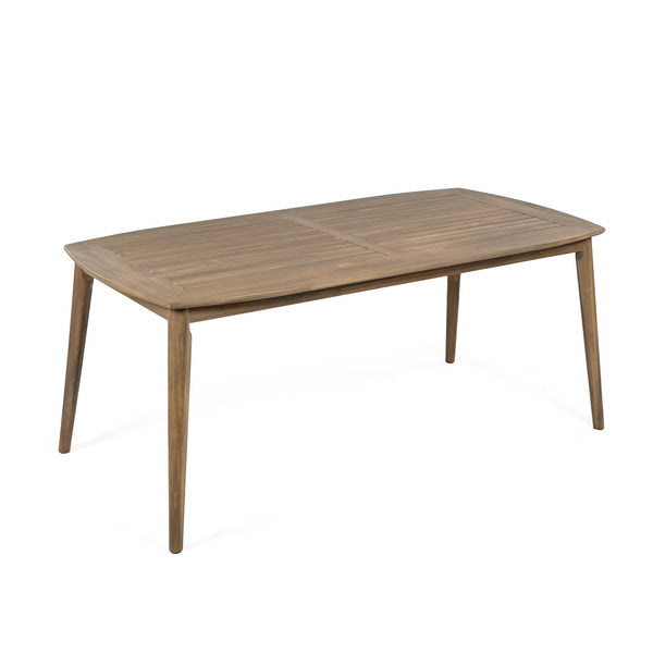 English Elm Christopher Knight Home® - Acacia 8-Person Outdoor Dining Table, Solid Acacia Wood Patio Farmhouse Design, Weather-Resistant 70.75" L N779P236677N