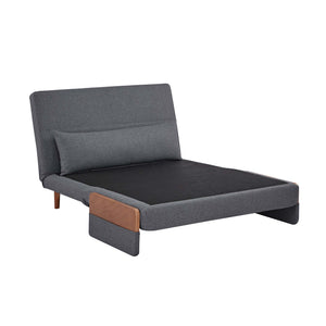 English Elm TRIO Extra Loveseat sleeper sofa bed converts in 10s with 3-position backrest, breathable linen, silent hinges for small spaces Grey W3391P325417