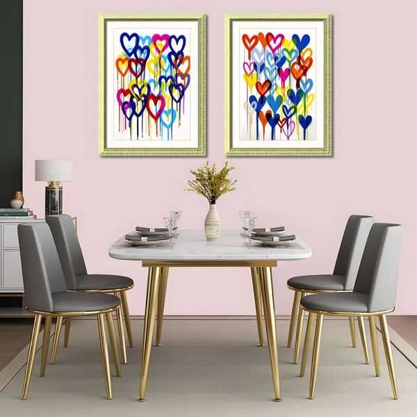 English Elm Set Of 2 Vibrant Heart Graffiti Wall Art Prints – Modern Framed Decor For Kids & Living Spaces 18X24 T3976P383168-GIGA