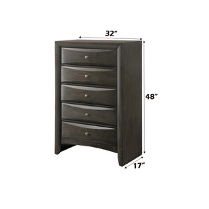 English Elm Ireland Eight-Drawer Dresser with Okume Veneer Top, Brushed Nickel Knobs and Durable Wood Frame Gray 53 L x 35 W x 20 H B2726P257383
