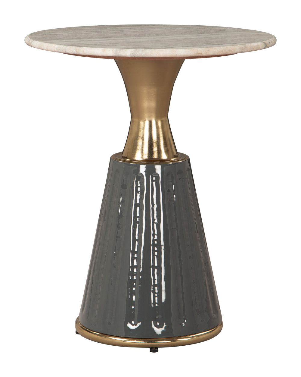 Zuo Modern Glasa Multicolor Side Table - Modern Marble & Iron Design For Chic Living Spaces & Minimalist Decor Gray Natural Marble,Mdf,Iron 110627-zuo-modern