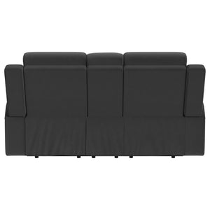 English Elm Slater Manual Reclining Loveseat with Center Console and Suede Leatherette Upholstery Charcoal B062P440400