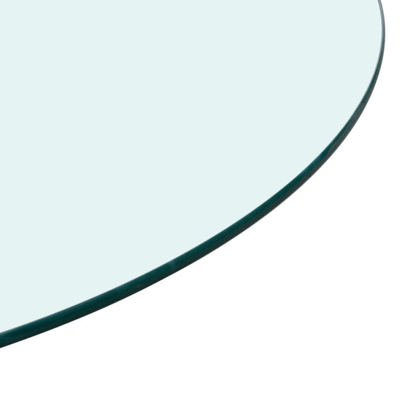 English Elm Tempered Glass Round Table Top 35 Inch Polished Safety Surface for Dining Patio W1718P352104