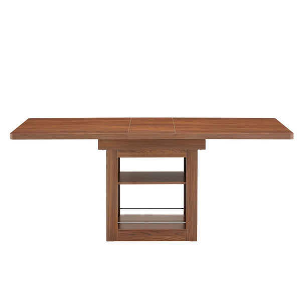 English Elm Only Extendable Dining Tabletop Foldout Surface for Compact Apartment and Kitchen Spaces Walnut W1151P411354