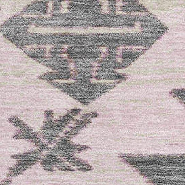 HomeRoots 5' X 8' Pink Charcoal Tribal Area Rug - Washable, Stain Resistant, UV Protected for Homes with Kids & Pets 709008