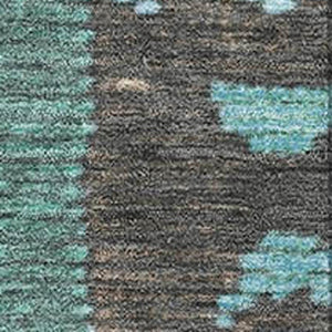 HomeRoots 5' X 8' Tribal Area Rug in Brown, Teal & Ivory – Washable, Stain Resistant & UV Protected for Homes 709020