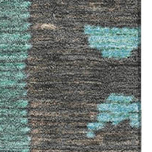 HomeRoots 8' Washable Round Rug in Brown, Teal & Ivory - Durable, UV-Protected Tribal Design for Any Space 709021