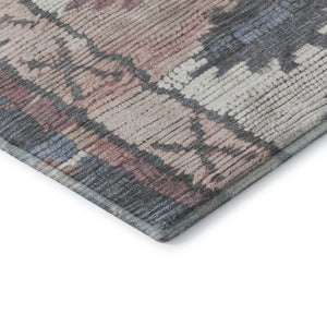 HomeRoots 5' X 8' Denim Blue Tribal Area Rug - Stylish, Washable, UV Protected, Soft & Durable for Busy Homes 709026