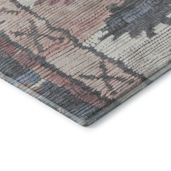 HomeRoots 5' X 8' Denim Blue Tribal Area Rug - Stylish, Washable, UV Protected, Soft & Durable for Busy Homes 709026