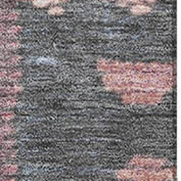 HomeRoots 9' X 12' Stylish Denim Blue Blush Ivory Tribal Area Rug - Washable, UV-Protected & Non-Slip! 709029
