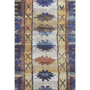 HomeRoots 10' X 14' Tribal Washable Area Rug in Gold, Copper & Ivory - Durable, UV Protected & Stylish Design! 709036