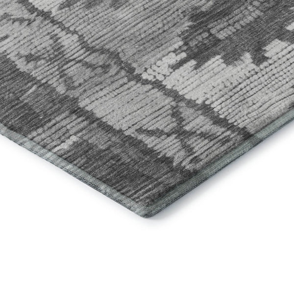 HomeRoots 5' X 8' Gray Charcoal & Ivory Tribal Area Rug - Machine Washable, UV Protected, Durable & Stylish 709038