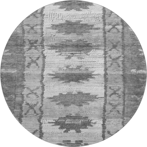 HomeRoots 8' X 10' Gray Charcoal & Ivory Tribal Area Rug - Washable, UV-Protected, Stain-Resistant Design! 709040