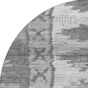HomeRoots 8' X 10' Gray Charcoal & Ivory Tribal Area Rug - Washable, UV-Protected, Stain-Resistant Design! 709040