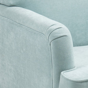 English Elm Modern Upholstered Accent Chair with Retro Wooden Legs Nailhead Trim High-Density Foam Seat 300lbs Sage W3042P262915