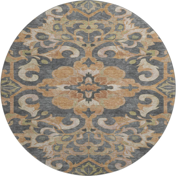 HomeRoots 8' X 10' Floral Medallion Area Rug – Washable, UV Protected, Durable Design for Homes with Kids & Pets 709094