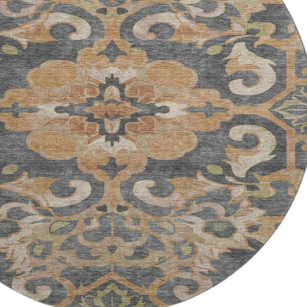 HomeRoots 8' X 10' Floral Medallion Area Rug – Washable, UV Protected, Durable Design for Homes with Kids & Pets 709094