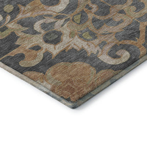 HomeRoots 10' Elegant Terra Cotta Floral Medallion Area Rug - Durable, Washable & UV-Protected for Homes 709096