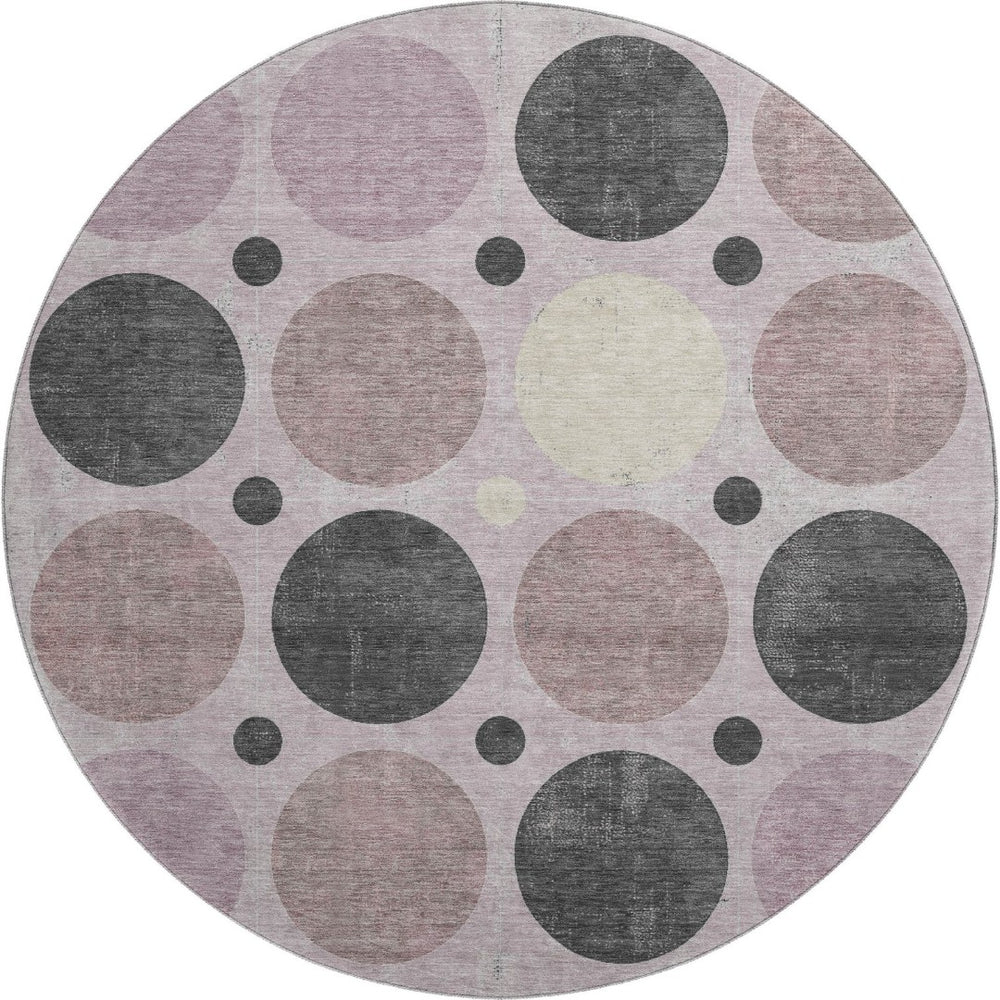HomeRoots 8' X 10' Stylish Blush Charcoal Ivory Geometric Washable Area Rug with UV Protection for Homes 709148