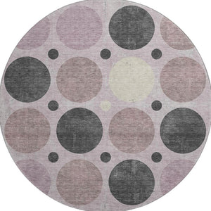 HomeRoots 8' X 10' Stylish Blush Charcoal Ivory Geometric Washable Area Rug with UV Protection for Homes 709148