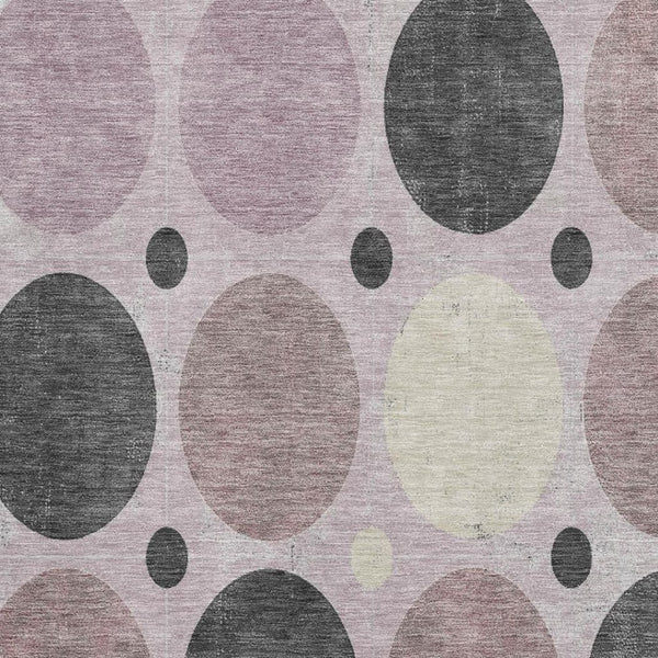 HomeRoots 10' X 14' Blush Charcoal Ivory Geometric Washable Area Rug – Stain Resistant, UV Protected & Stylish! 709150
