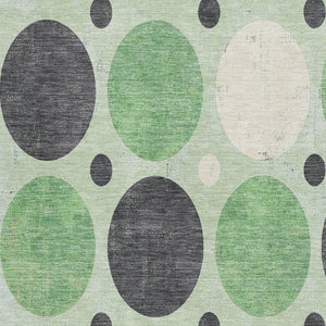 HomeRoots 10' X 14' Stylish Green, Ivory & Charcoal Geometric Area Rug - Washable, UV Protected & Durable! 709156