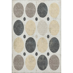 HomeRoots 9' X 12' Ivory Charcoal Beige Geometric Washable Area Rug – Durable, UV-Protected & Stylish Decor 709161