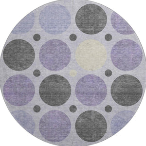HomeRoots 8' X 10' Stylish Lavender Charcoal Ivory Geometric Washable Area Rug with UV Protection & Durability 709166