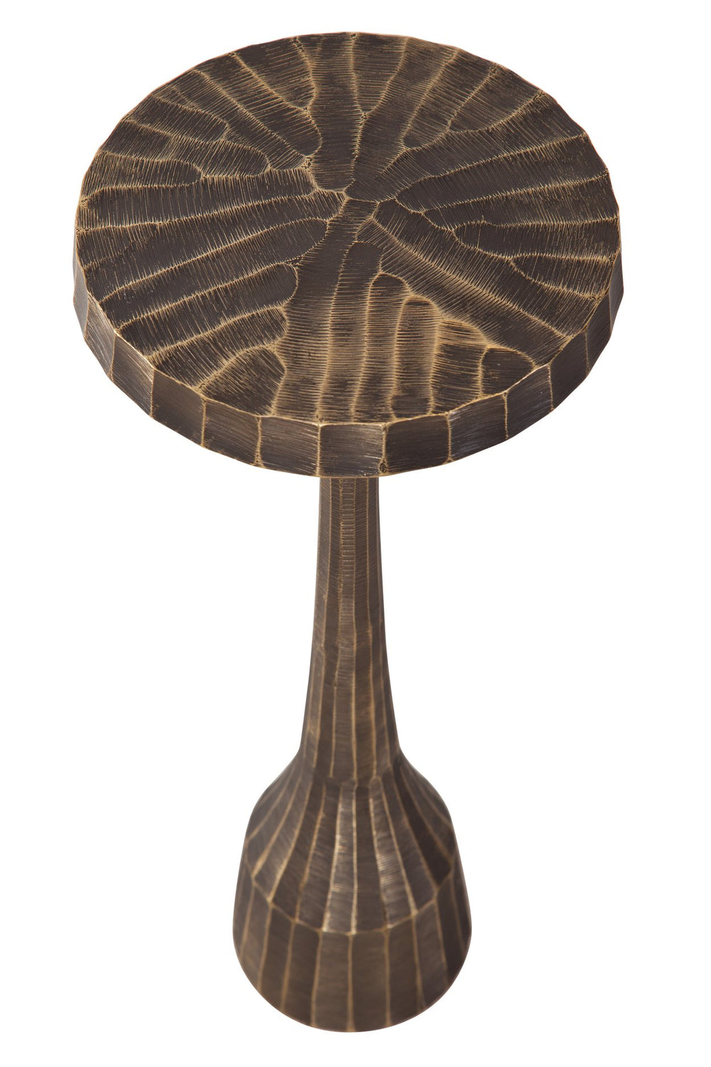 Basset Mirror Bowman Accent Table - Contemporary Brass Elegance With Textured Finish For Any Stylish Space Brown Cast Aluminum 7092-lr-223