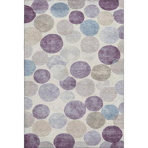 HomeRoots 9' X 12' Stylish Plum Beige Blue Geometric Washable Area Rug with UV Protection & Stain Resistance 709221