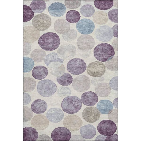 HomeRoots 9' X 12' Stylish Plum Beige Blue Geometric Washable Area Rug with UV Protection & Stain Resistance 709221