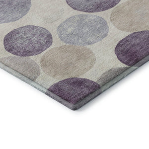 HomeRoots 9' X 12' Stylish Plum Beige Blue Geometric Washable Area Rug with UV Protection & Stain Resistance 709221