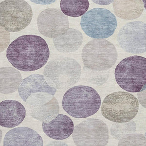HomeRoots 9' X 12' Stylish Plum Beige Blue Geometric Washable Area Rug with UV Protection & Stain Resistance 709221