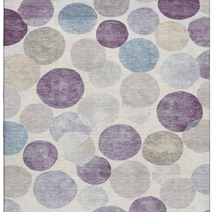 HomeRoots 9' X 12' Stylish Plum Beige Blue Geometric Washable Area Rug with UV Protection & Stain Resistance 709221