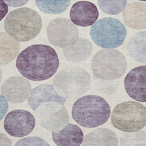 HomeRoots 10' Geometric Washable Area Rug in Plum, Beige & Blue – Durable, Stain Resistant & UV Protected! 709222