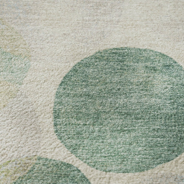 HomeRoots 8' X 10' Teal Green & Ivory Geometric Area Rug - Washable, UV Protected, Durable & Stylish Design 709226