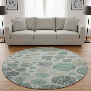 HomeRoots 8' X 10' Sage Beige and Tan Geometric Area Rug - Stylish, Durable, Washable with UV Protection! 709238