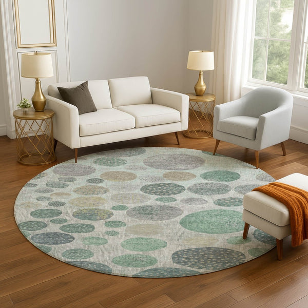 HomeRoots 8' X 10' Sage Beige and Tan Geometric Area Rug - Stylish, Durable, Washable with UV Protection! 709238