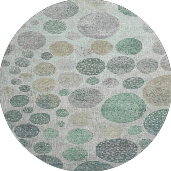 HomeRoots 8' X 10' Sage Beige and Tan Geometric Area Rug - Stylish, Durable, Washable with UV Protection! 709238