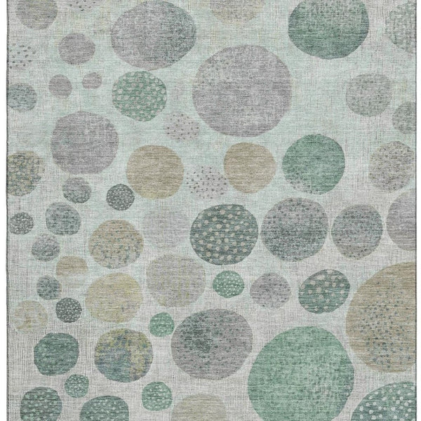 HomeRoots 10' X 14' Sage Beige & Tan Geometric Area Rug - Washable, UV-Protected & Perfect for High-Traffic Spaces 709240