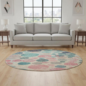 HomeRoots 8' X 10' Colorful Geometric Washable Area Rug with UV Protection - Perfect for Homes with Kids & Pets! 709244