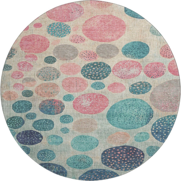 HomeRoots 8' X 10' Colorful Geometric Washable Area Rug with UV Protection - Perfect for Homes with Kids & Pets! 709244