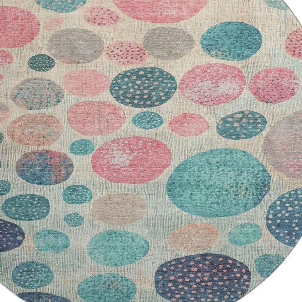 HomeRoots 8' X 10' Colorful Geometric Washable Area Rug with UV Protection - Perfect for Homes with Kids & Pets! 709244