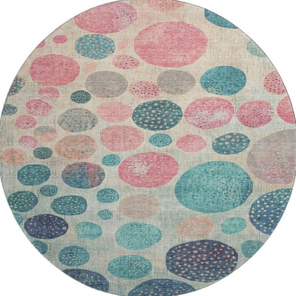 HomeRoots 8' X 10' Colorful Geometric Washable Area Rug with UV Protection - Perfect for Homes with Kids & Pets! 709244