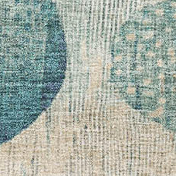 HomeRoots 9' X 12' Stylish Teal Pink Beige Area Rug - Washable, UV Protected, Durable, Perfect for Kids & Pets! 709245