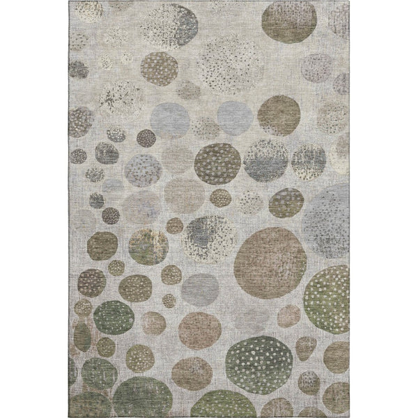 HomeRoots 5' X 8' Taupe Beige & Ivory Geometric Area Rug - Washable, Stain Resistant & UV Protected for Homes 709248