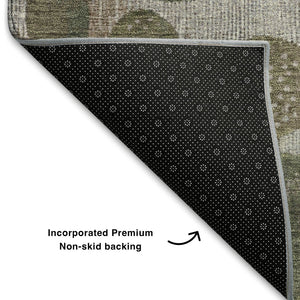 HomeRoots 5' X 8' Taupe Beige & Ivory Geometric Area Rug - Washable, Stain Resistant & UV Protected for Homes 709248