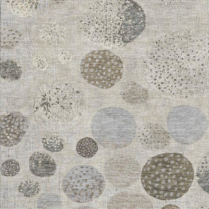 HomeRoots 8' Stylish Taupe Beige & Ivory Geometric Washable Round Rug with UV Protection for Easy Care 709249