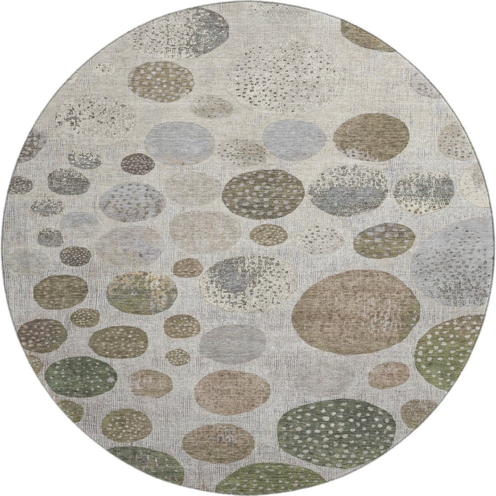 HomeRoots 8' X 10' Taupe Beige & Ivory Geometric Washable Area Rug - UV Protected, Stain Resistant & Stylish 709250